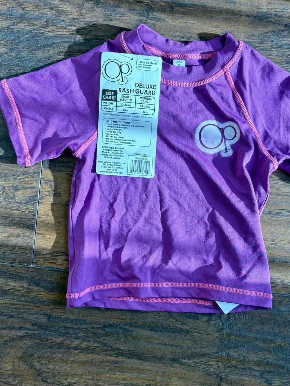 Y2K OP Ocean Pacific NWT UPF 50+ Rash Guard Girls S/M